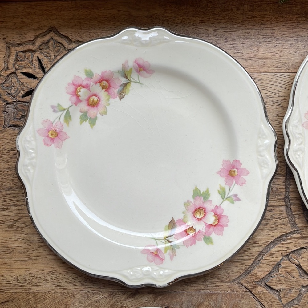 🌸Set of 6 Vintage Style Dessert Plates! Pretty delicate rose pattern 🌸 - Picture 9 of 16